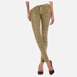 Cookie by Johnson Joy Size 28 Snake Print Leggings Stretch Mid Rise Tan beige